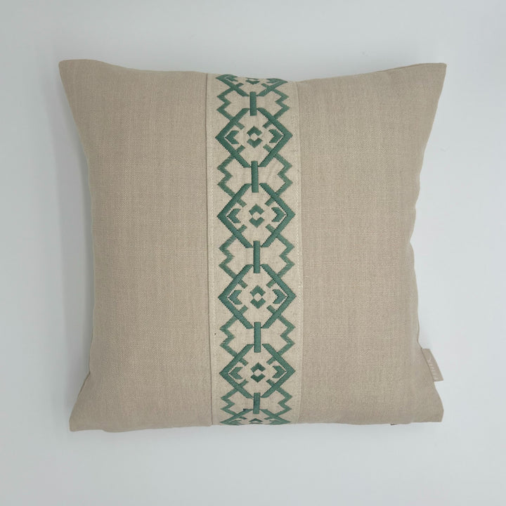Eman Cushion Croix Celadon Green