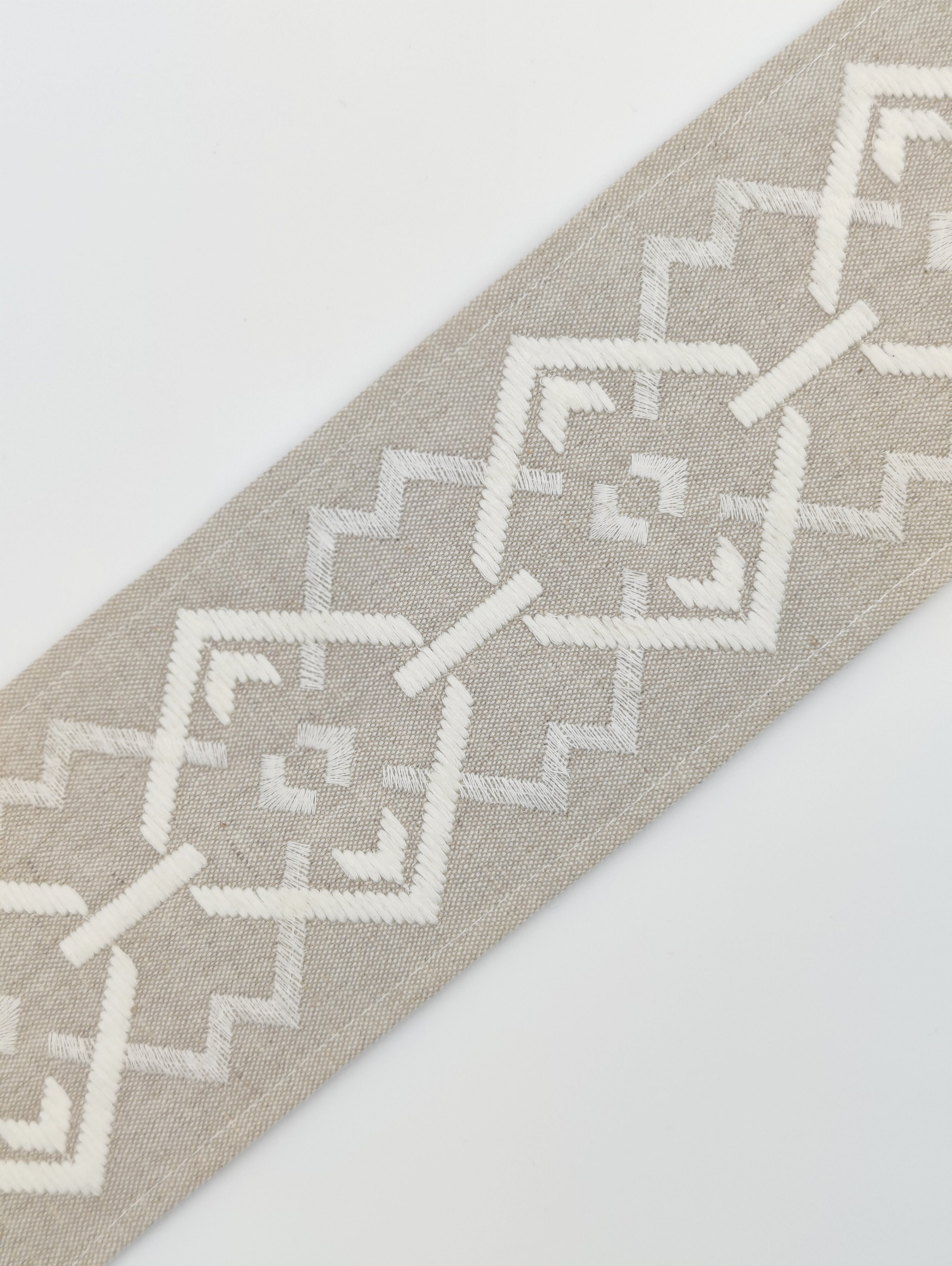 Curtains with Croix Trim in Nimbus White