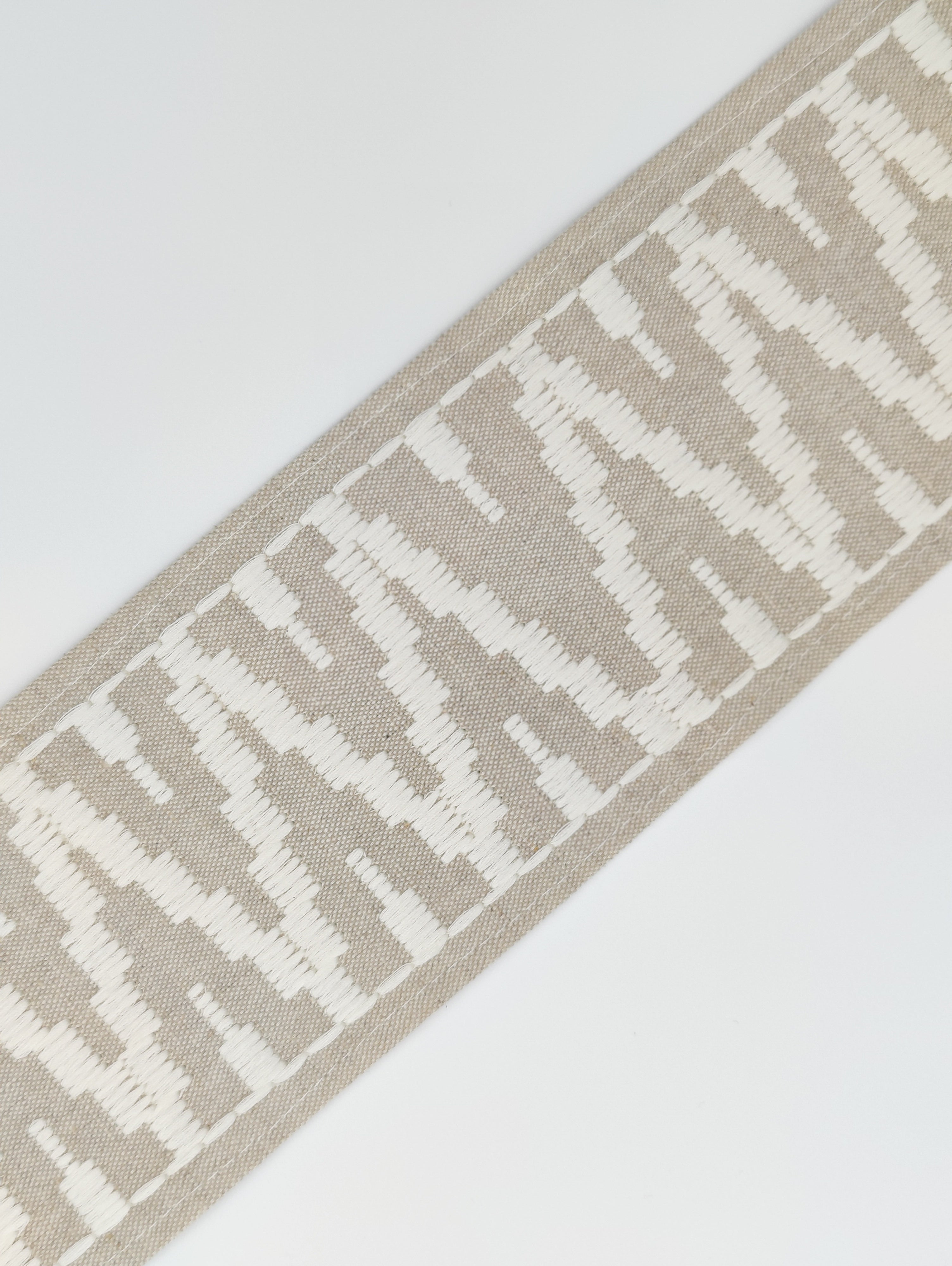 Roman Blinds with YaYa Trim in Nimbus White