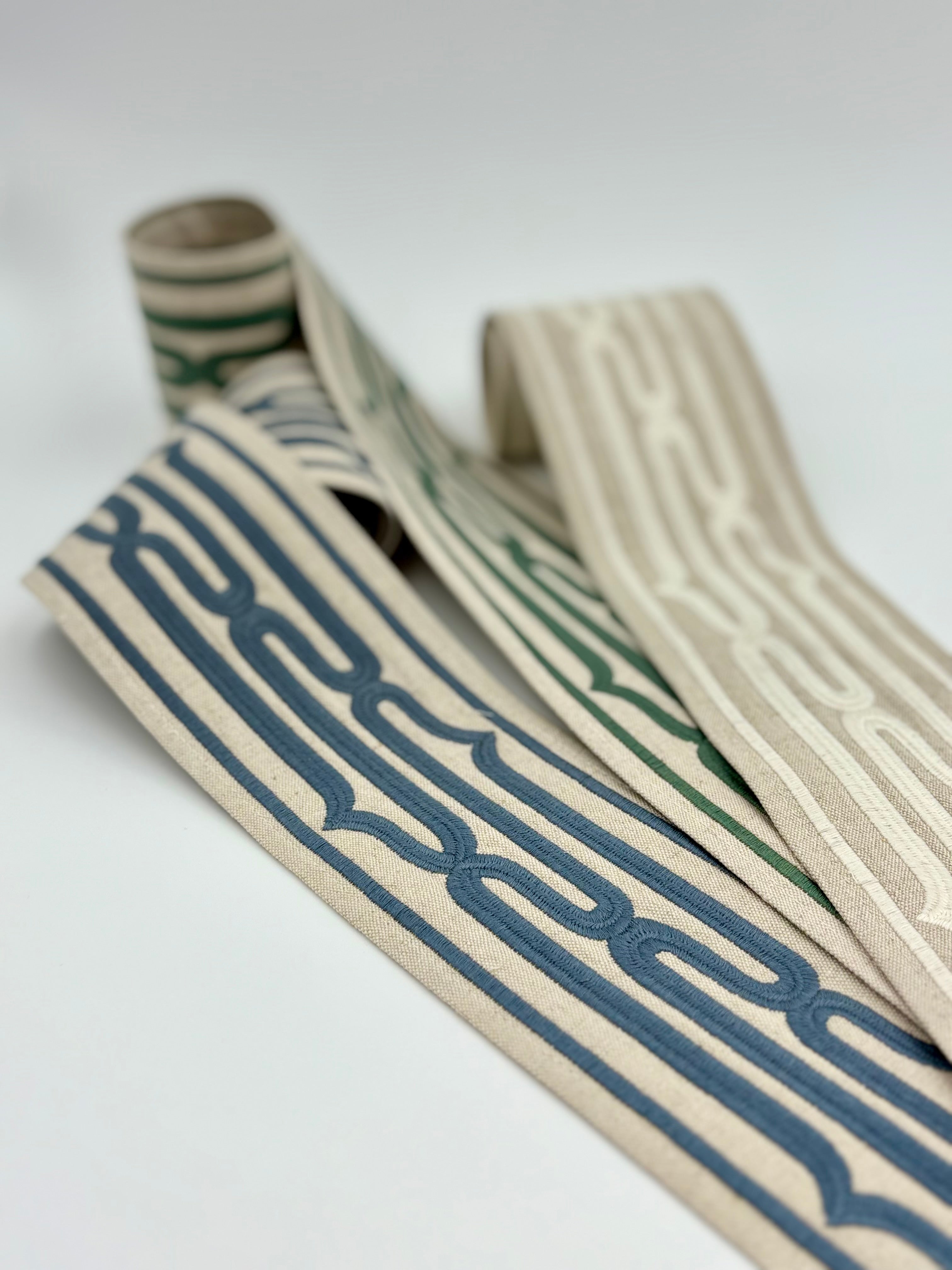 Roman Blinds with Rollo Trim in Squadron Blue