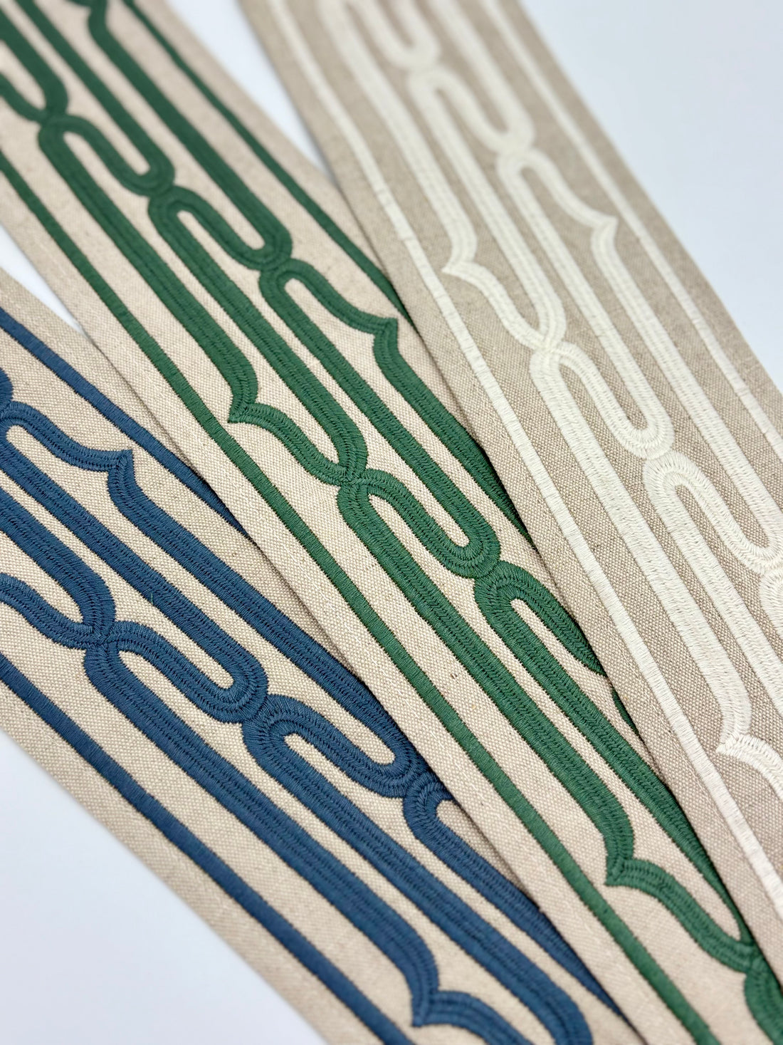 Curtains with Rollo Trim in Nimbus White - Single