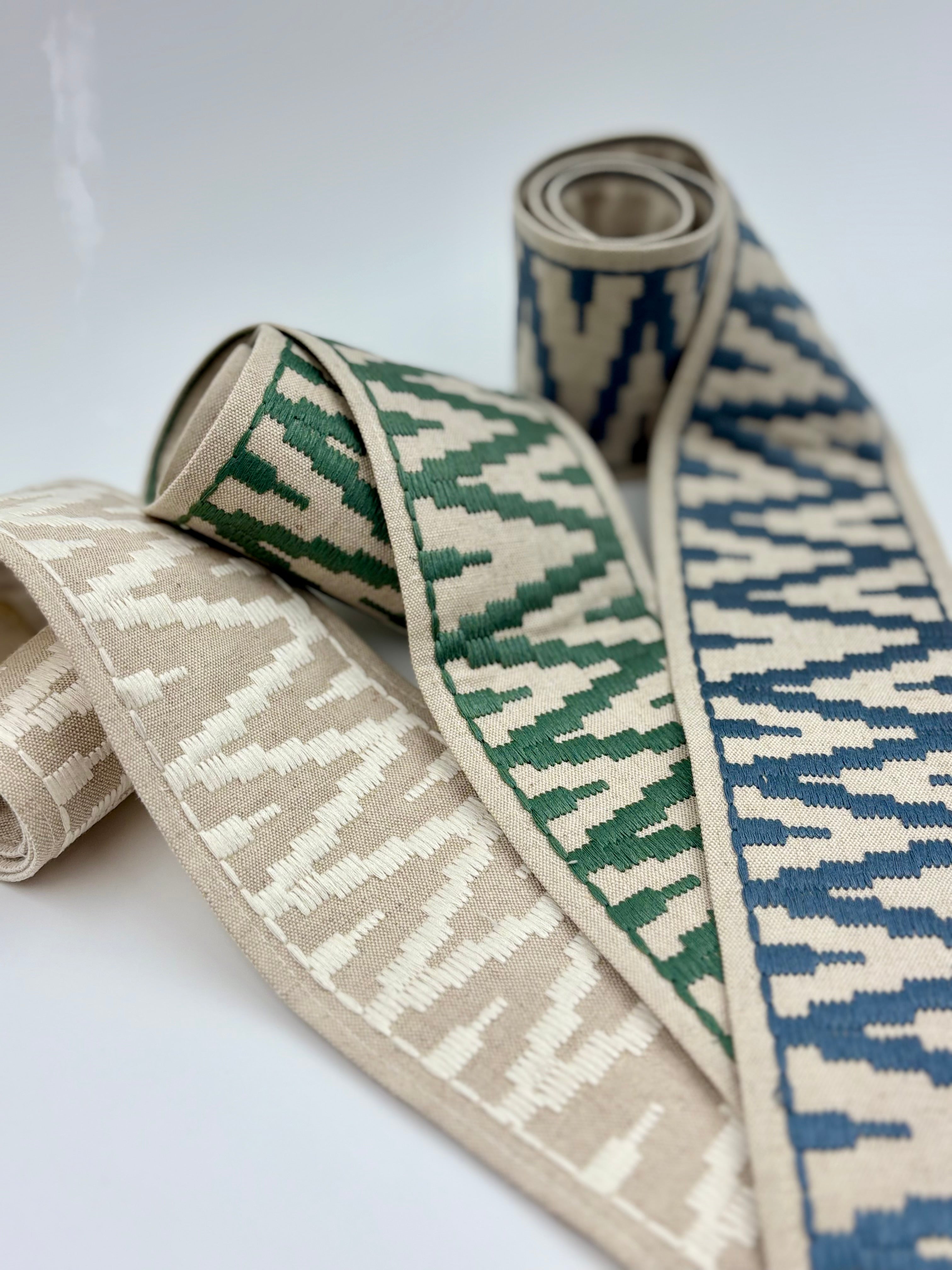 Curtains with YaYa Trim in Nimbus White