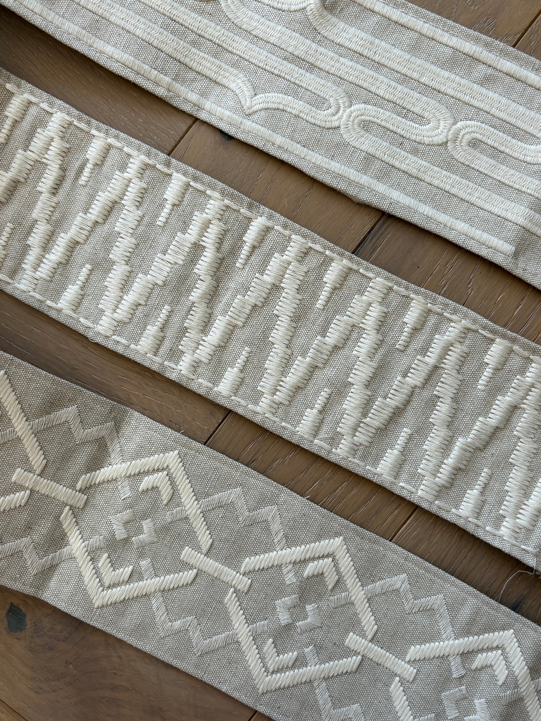 Curtains with YaYa Trim in Nimbus White