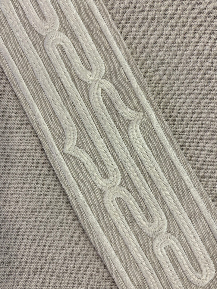 Roman Blinds with Rollo Trim in Nimbus White