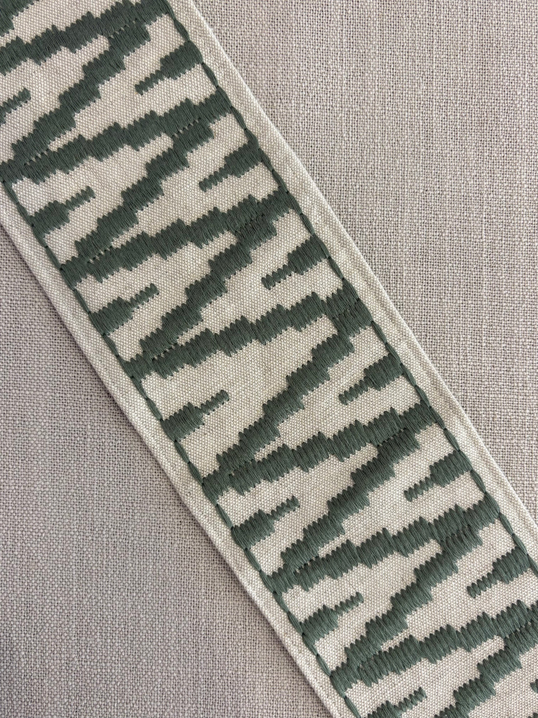 Curtains with Yaya Trim in Celadon Green - Single