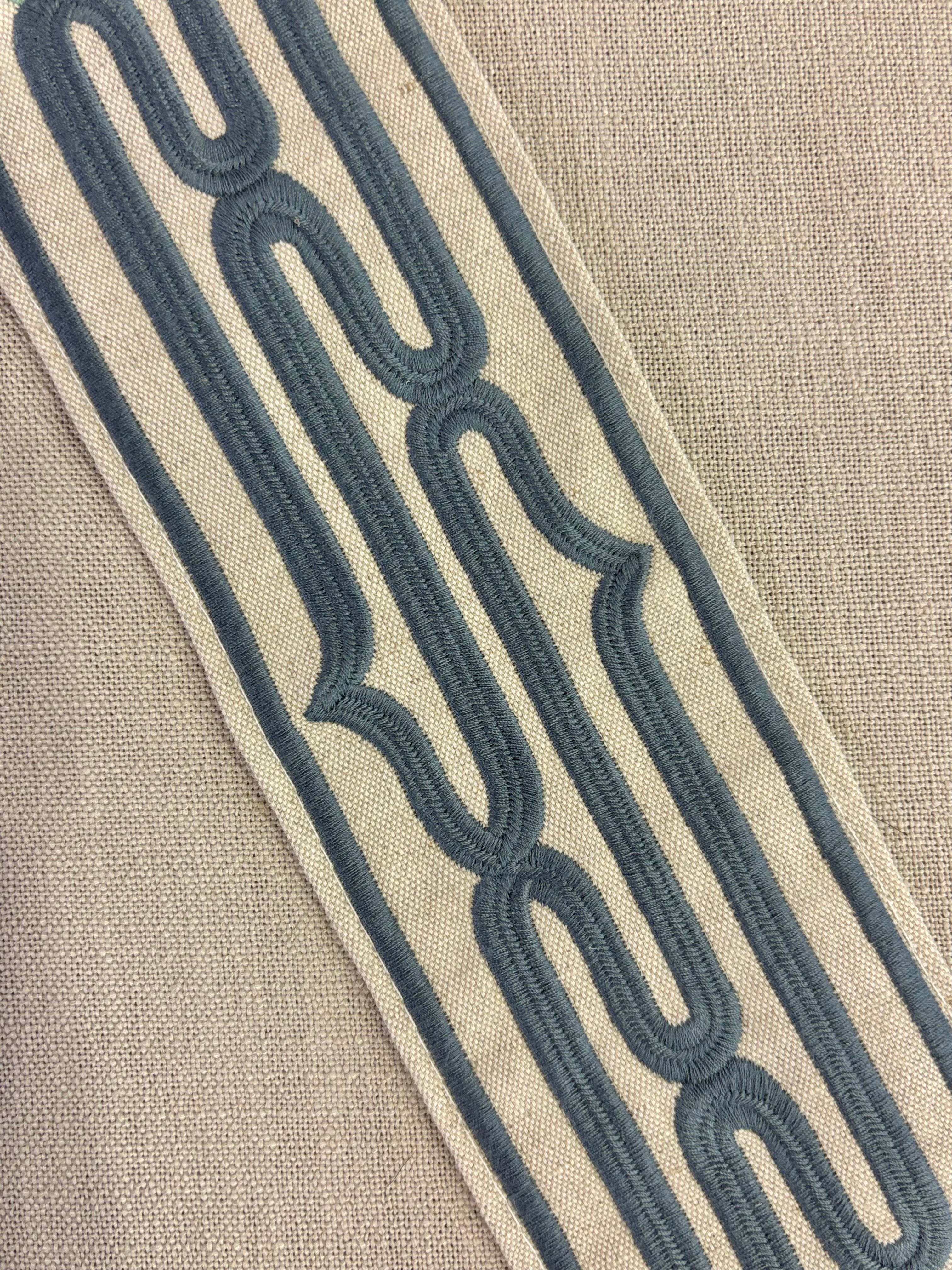 Curtains with Rollo Trim in Squadron Blue - Single