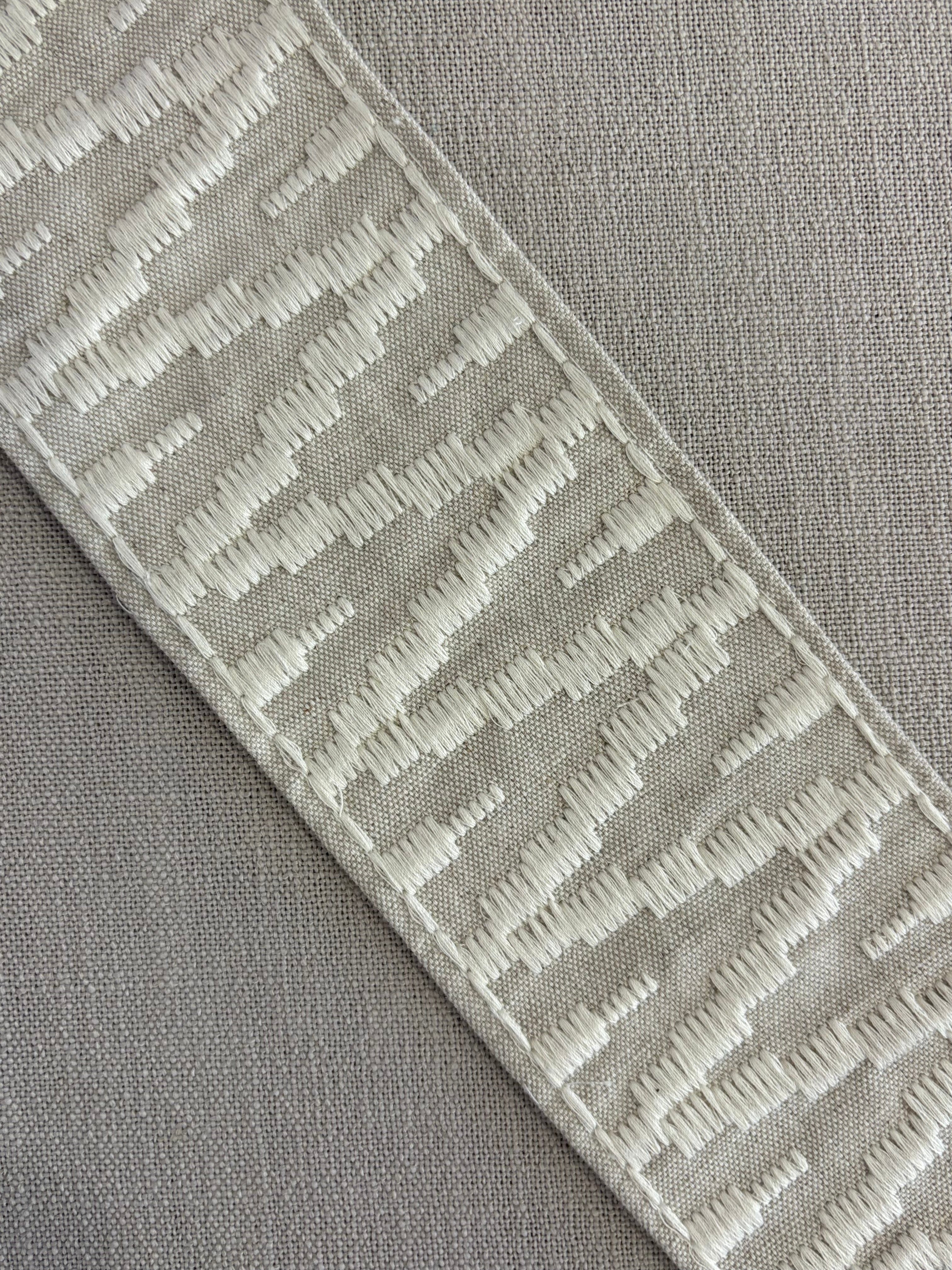 Roman Blinds with YaYa Trim in Nimbus White