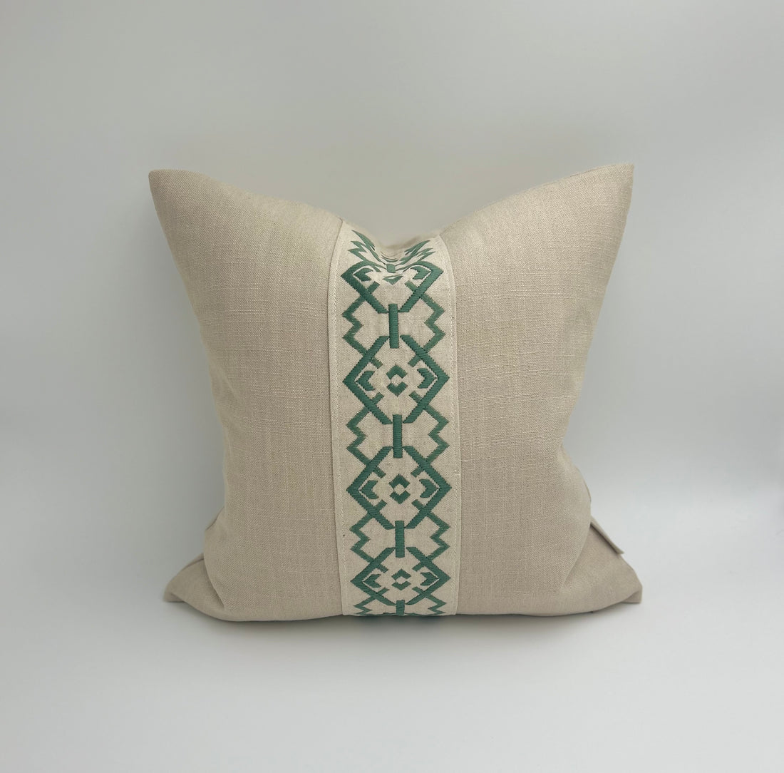 Eman Cushion Croix Celadon Green