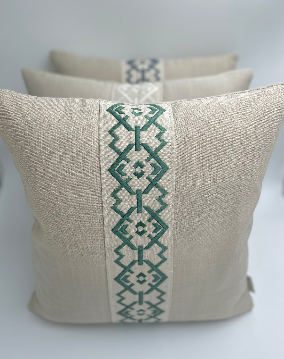 Eman Cushion Croix Celadon Green